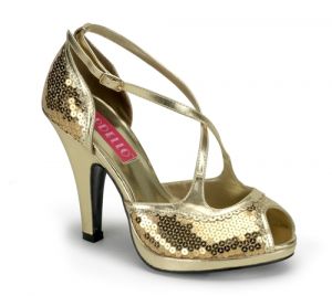 Gold SIREN Heel Cross Cross Peep Toe Sandal by Bordello Shoes.jpg